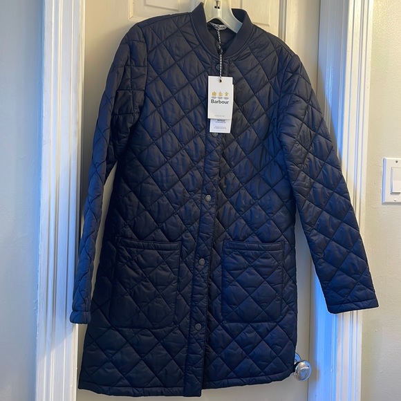 Barbour Quilted Coat Jacket NWT Navy - Picture 1 of 10